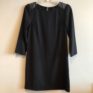 H&M Little Black Dress with Faux Leather Shoulders